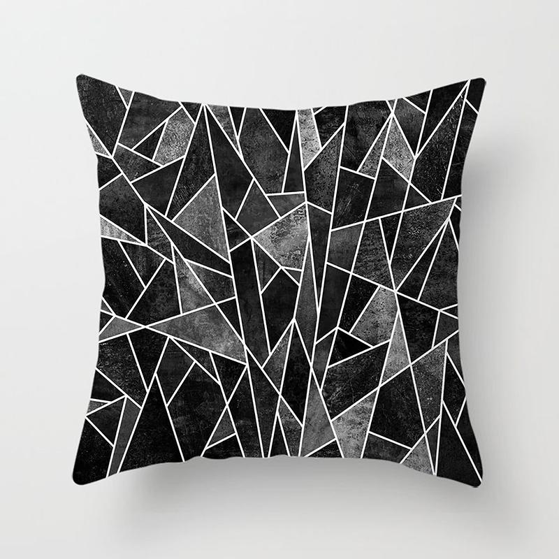 Geometric Art Series Double-sided Printed Pillow Cover Short Plush Suitable Living Rooms Bedrooms Sofas Throw Cushion Cover