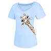 Women Summer Tops Loose Giraffe Soft Causal Short Sleeve T-shirt Top Blouse