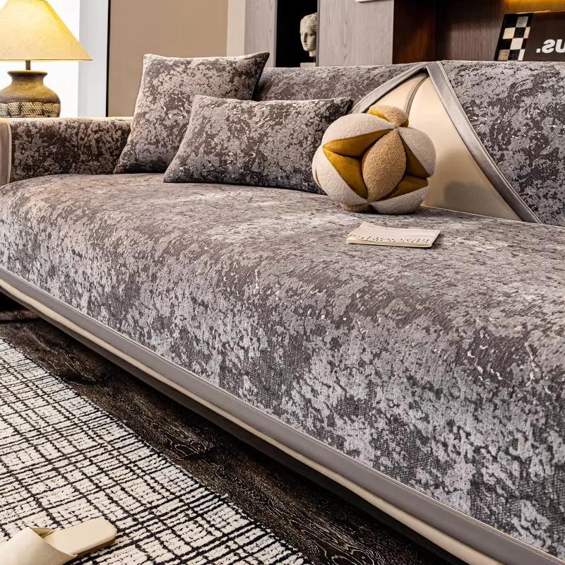 Chenille Jacquard Sofabezug Vier Jahreszeiten Universelles Sofahandtuch Schutzbezug Rutschfeste L-förmige Couch-Überwürfe Für Wohnzimmer