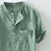 T-shirt Self-cultivation Skin-friendly Cotton Blend Slim-fit Chambray Shirt for Vacation