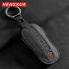 Suede Car Key Case Cover Shell for Porsche 958 Macan 911 Panamera 996 991 Boxster 987 997 2019 2020 Holder Keychain Accessories