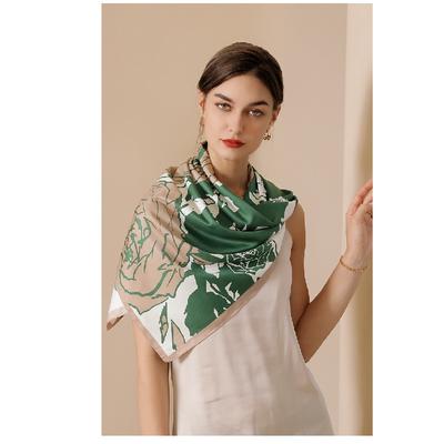 CIC Women Twill Satin Polyester Silk Feeling Square Hair Wrapping Square Scarfs Spring