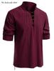 Runcati Mens Medieval Pirate Shirt Cotton Retro Lace Up Renaissance Shirts Viking Long Sleeve Halloween Costume Tops