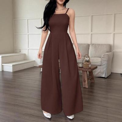 Eleganter Sommer-Jumpsuit mit hohem Bund, fließendem Schnitt und weitem Bein für Damen