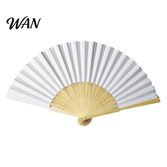 Blank Paper Fan Folding Kids DIY Painting Hand Vintage Handheld Decorative Dance Performance Props Wedding Party Accessories White