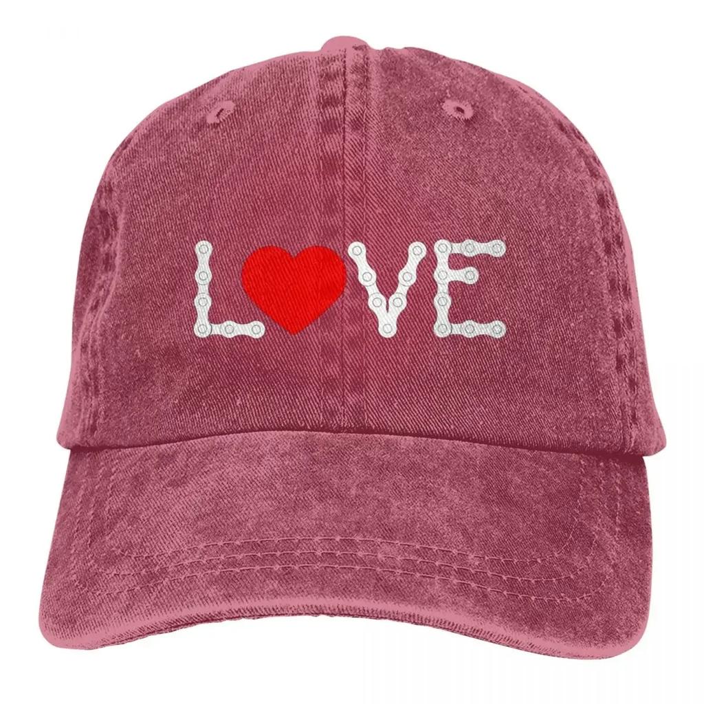 L Love Bike Bicycle Cycling Baseball Cap Accessories Casual Distressed Cotton Hat Men Women