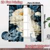 2D FLAT PRINTING 2pcs Curtains (Without Rod) Floral Elegance in Blue (4) Holiday Valentine is day Printed Curtains Polyester