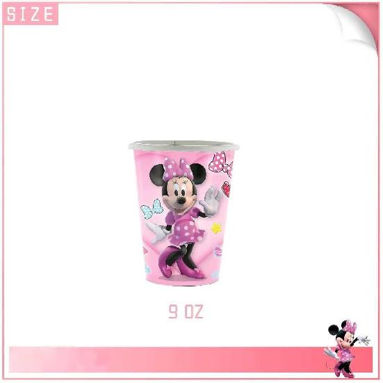 62 Psc For Minnie Birthday Party Supplies Set, Pink Theme, with Banner, Plates, Cups, Utensils, Napkins, Tablecloth