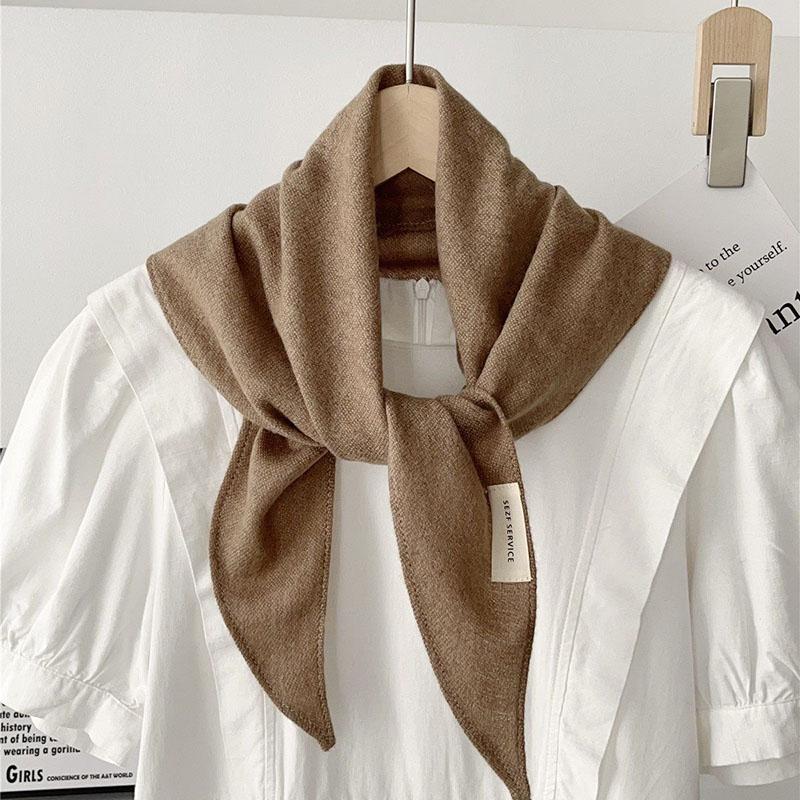 Retro Checkered Diamond Shaped Scarf For Women Korean Versatile Headband Warm Neck Scarf Decor Multifunctional Fart Curtain