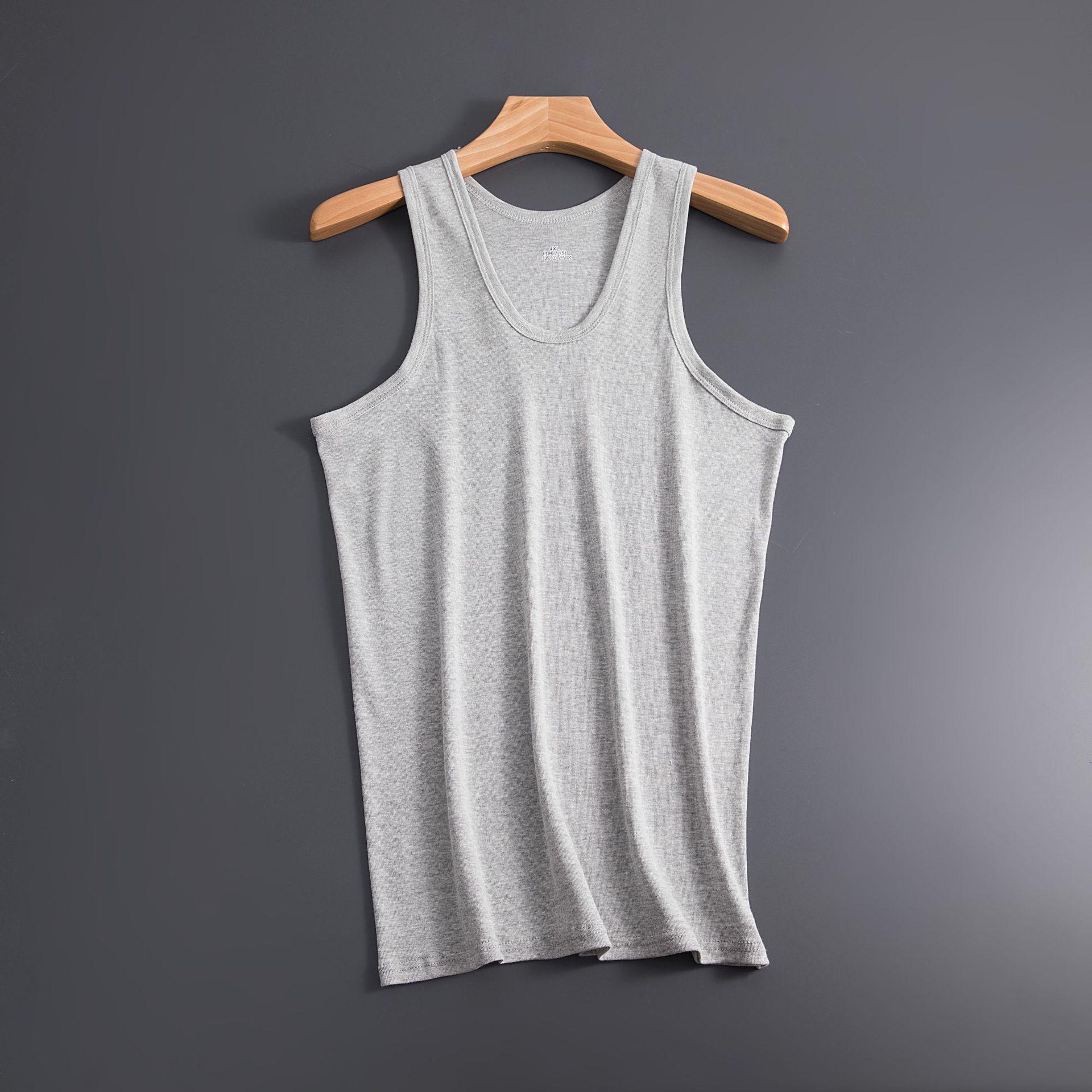 

Men s Ribbed Cotton Racerback Tank Top - Sweat-Absorbing, Slim Fit, Solid Color Spaghetti Straps XL сірий колір