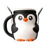 1 Set Penguin Ice Cream Pint Cup Holder with Hidden Snack Drawer Spoon Holder Reusable Ice Cream Container Holder Kitchen Gadgets