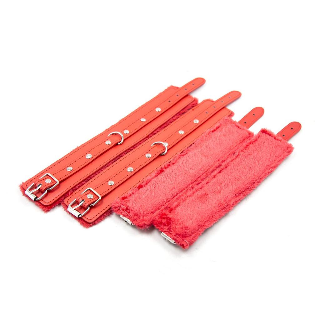 Plüsch-Handfesseln & Fußfesseln Set für Bondage & Bühnenauftritte