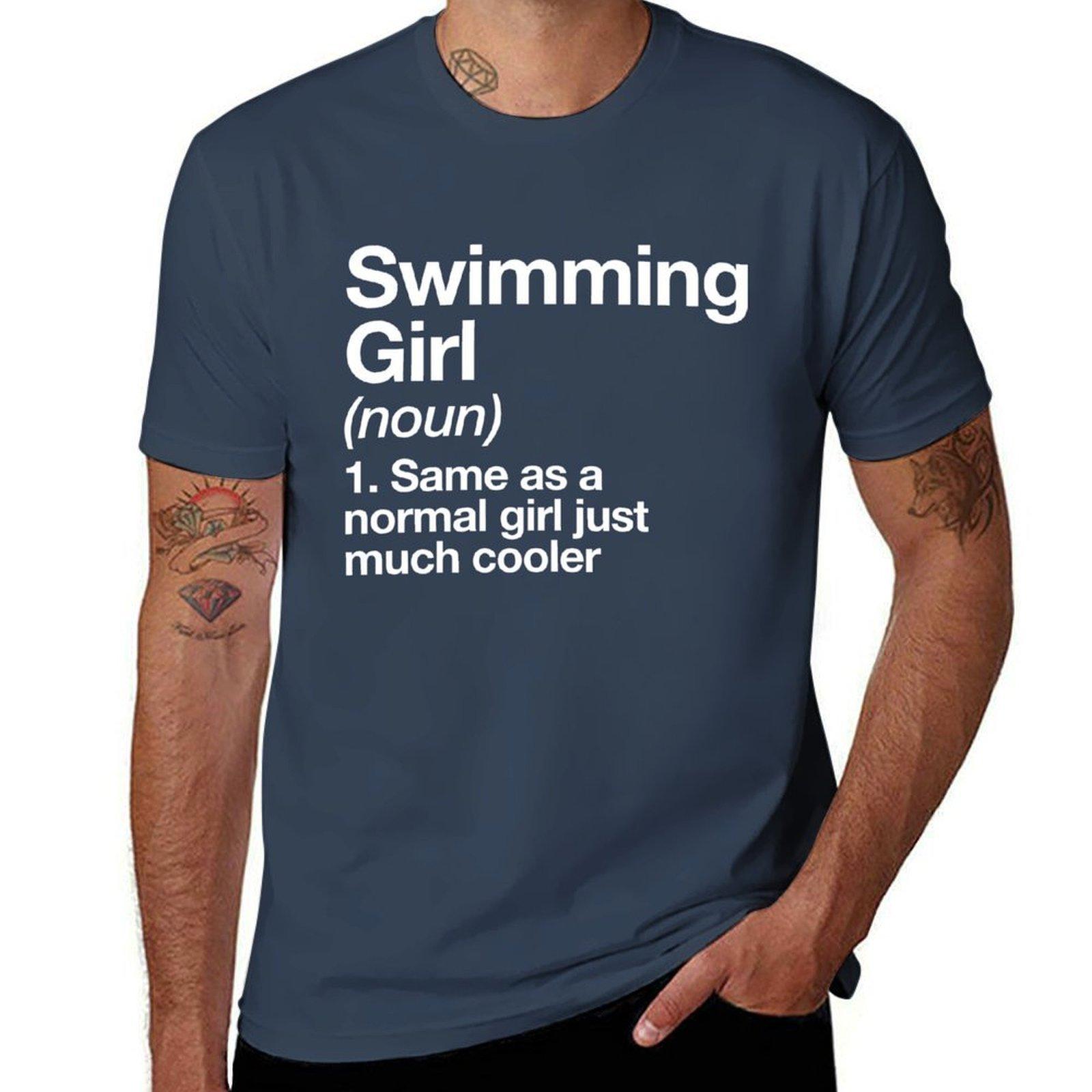 Swimming Girl Definition Funny Sassy Sports Design Tshirt Breathable Gym Short Sleeve Tshirt S