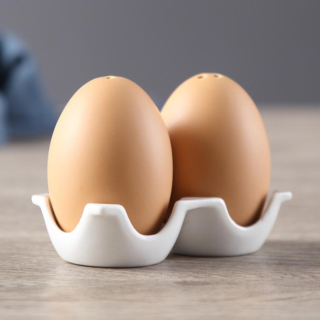 Cute Egg Spice Jar Set - Creative Ceramic Salt and Pepper Shakers, Kitchen Dining Table Decor for Home