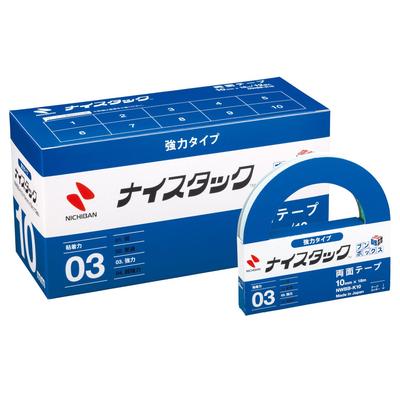 Стрічка Nichiban Nicetack 12 рулонів 10 мм x 18 м Двостороння (Сильний) NWBB-K10