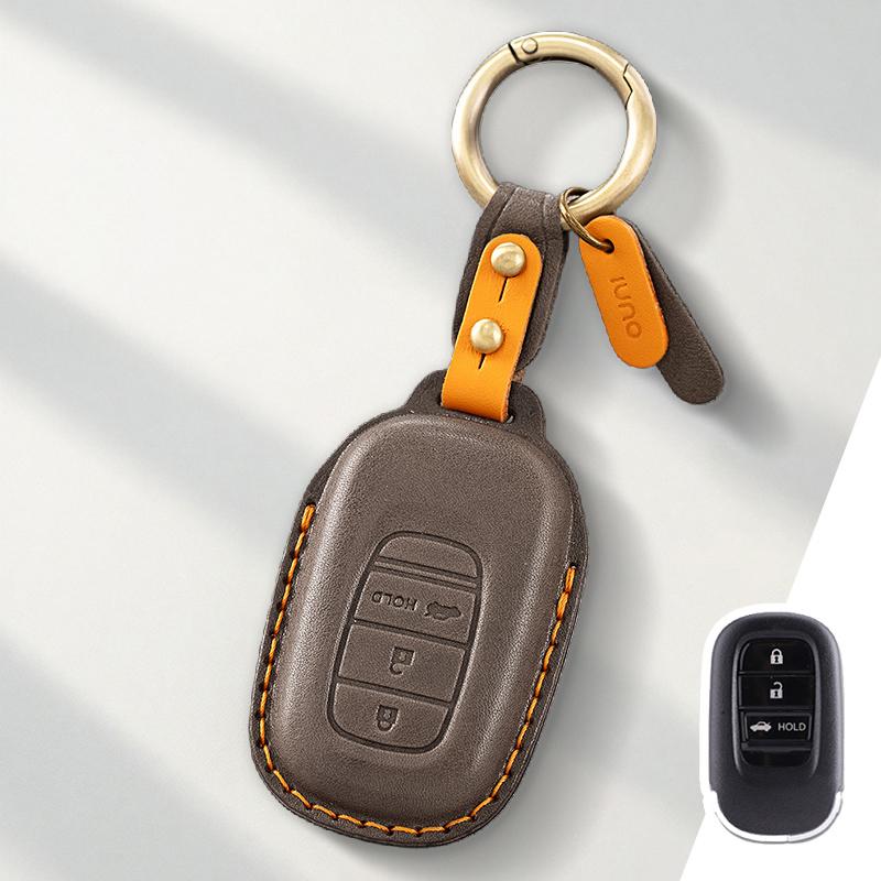 Genuine Leather Protector for CR-V HR-V Civic Accord Pilot Key Case Cover Fob