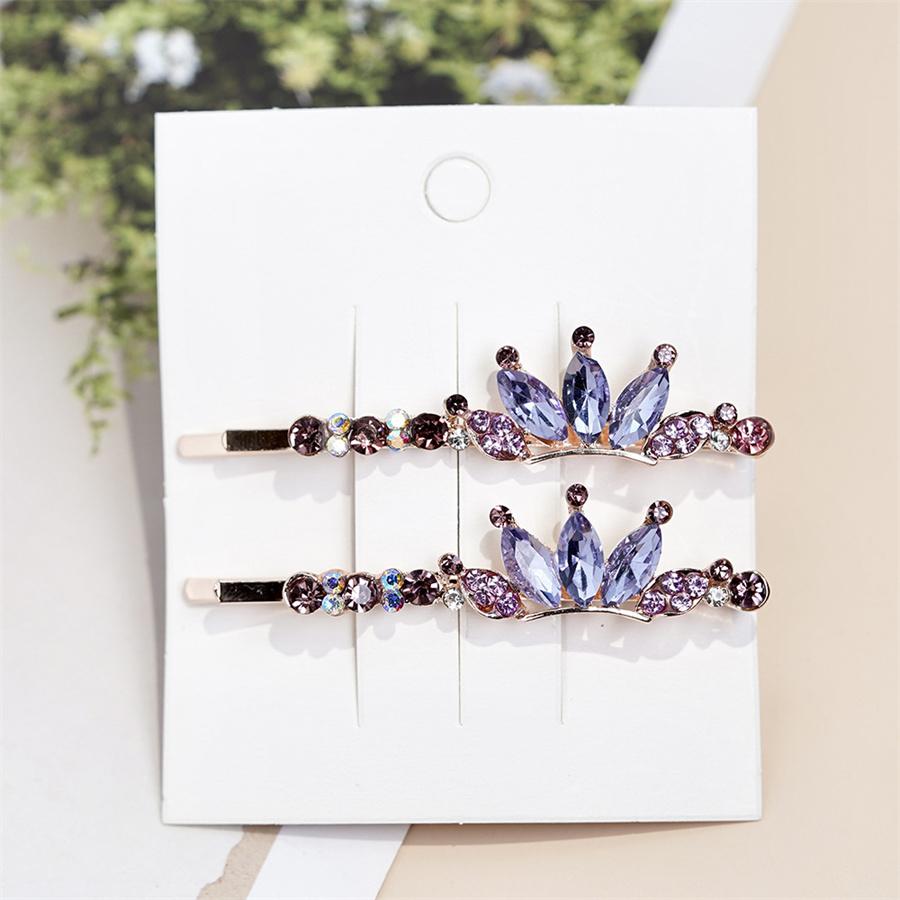 New Shiny Rhinestone Metal Hair Clips For Women Fashion Gold Silver Color Hairpins Girls Hair Accessories Hairgrips Jewelry