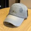 Spring and Summer New Embroidered Alphabet Baseball Cap Children's Outdoor Ripped Cap Women's Big Brim Sun Protection Showing a Small Tide
