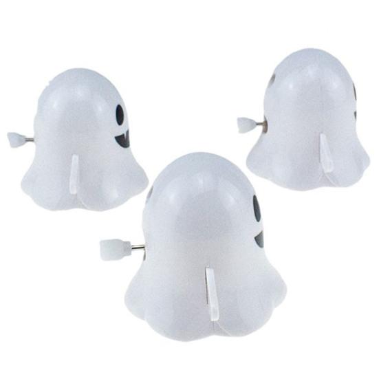 Halloween Wind-up Ghost Toy Spooky Cartoon Ghost Walking Toy Toddlers Boys Girls Spring Clockwork Mini White Ghost Toy