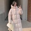 Winter Hooded Long Coat Thickened Loose Cotton Jacket for Women Students Knee Length Warm Outwear