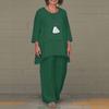 Fake Two-piece Cotton Linen White Set Women's Casual Irregular Top + Wide-leg Pants 2-piece Suit Loose Oversized Women Outfit