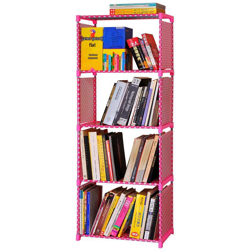 Large Combination Bookshelf: Floor-Standing Storage Rack with Desktop Steel Pipe Shelves for Kids