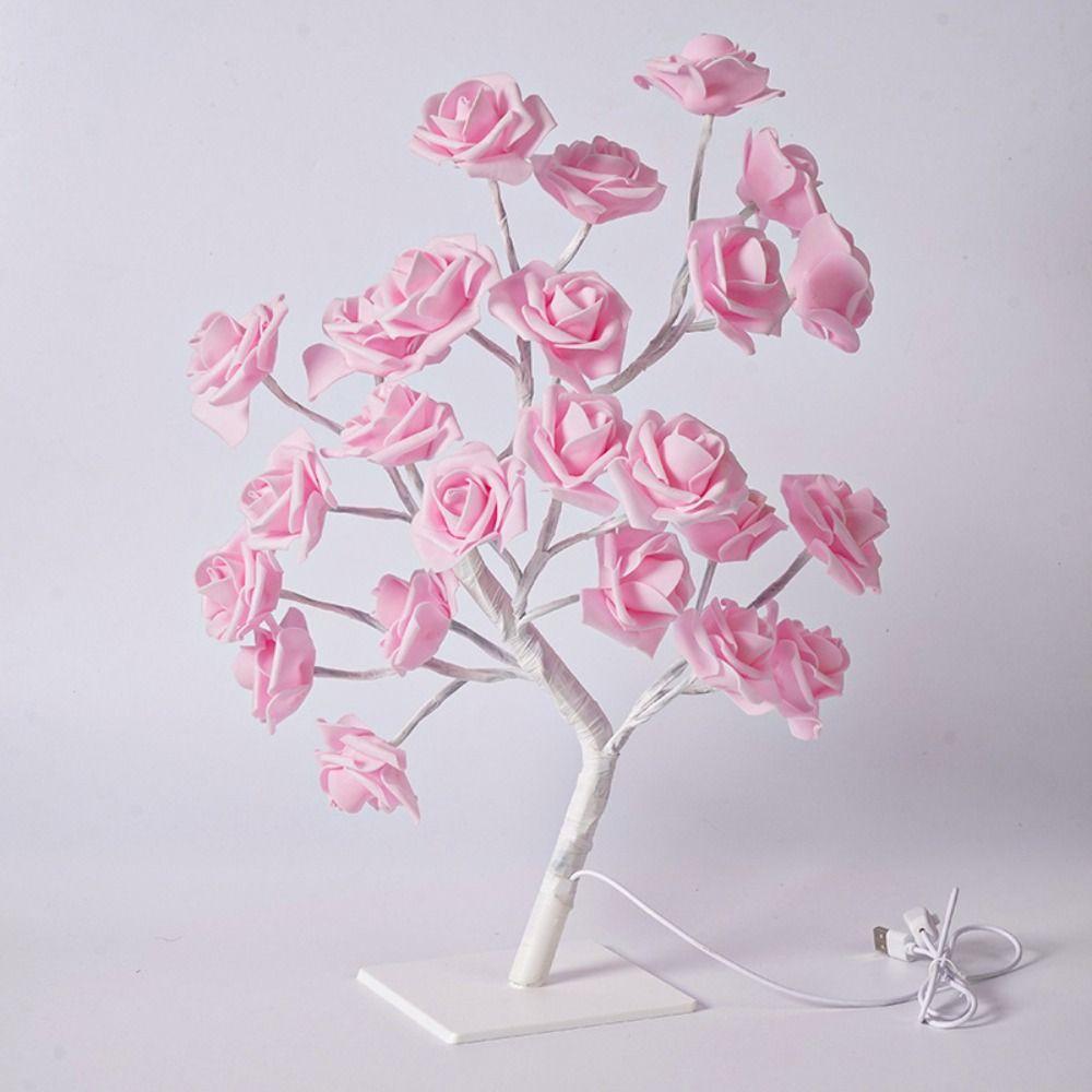 USB Powered Rose Flower Tree Lamp LED Decorative Rose Flower Tree Night Light Valentine's Day Gift Holiday Decoration Lights