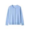Fine anti-pilling high-count worsted all-wool light round neck long-sleeved knitted cardigan women's, autumn and winter