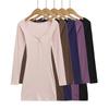 Women's Spicy American Sweetheart Neck Long Sleeve Button Bodycon Dress for Spring/Autumn