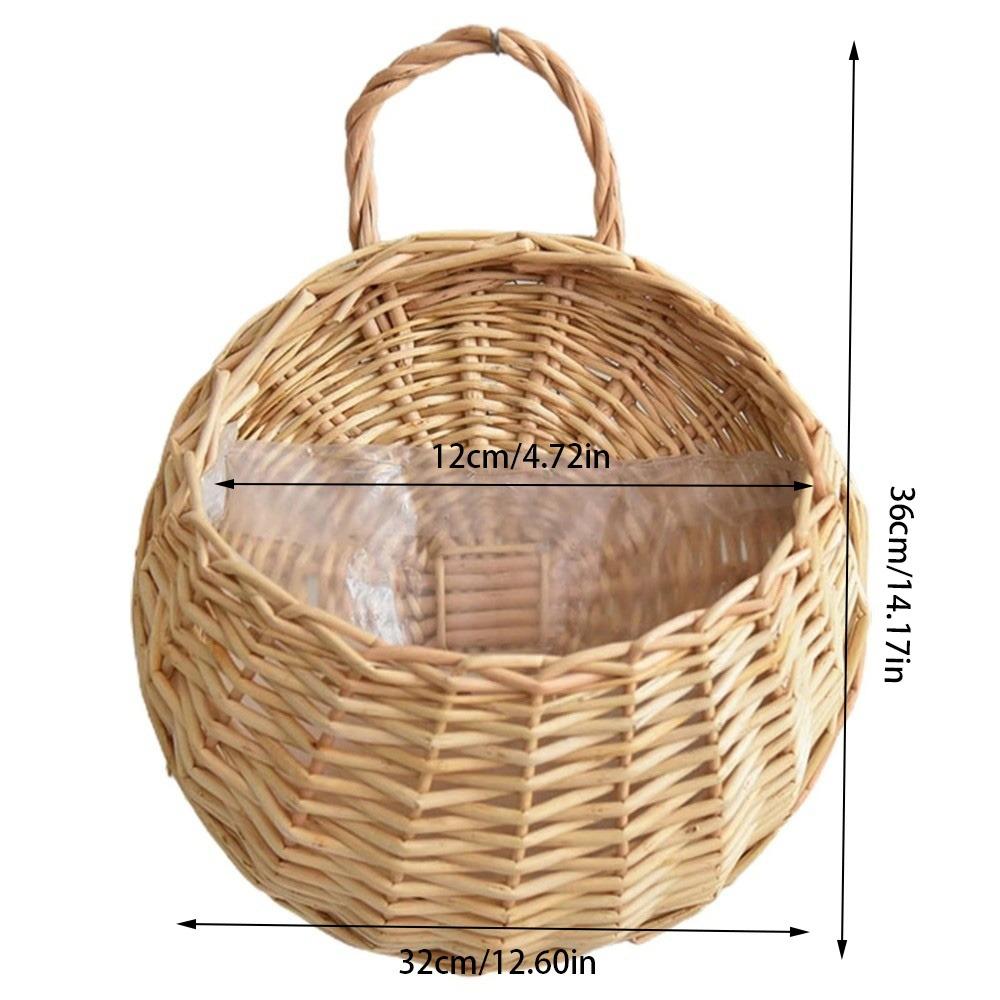 New Storage Container Flower Basket Wall Hanging Handmade Weaving Wicker Basket Hanging Planter Home & Living