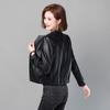 Herbst Neuer Ledermantel Damen Kurzer Ledermantel Lockere und schlanke Damenjacke Skin Shield