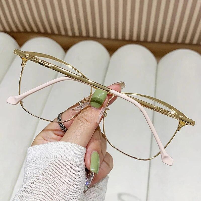 Luksusowe okulary fotochromowe Cat Eye Anti Blue Light dla kobiet, markowe okulary przeciwsłoneczne z metalu, komputerowe okulary optyczne