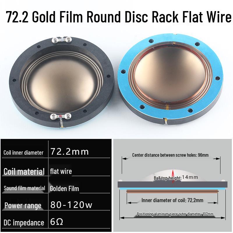 72.2mm Round Frame Tweeter Voice Coil with Flat Wire - 72-Core Speaker Repair Accessory