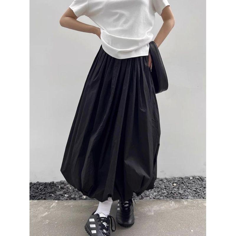 High-waisted Lantern Skirt Skirt High Waist Bud Lantern Dress Skirt Mid-Length Skirt for Women