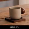 Ceramic Coffee Cup Wooden Handle with Disc Clay Espresso Cups Water Cup Breakfast Cups Teacup Milk Mug Flower Tea Mug Juice Mugs