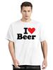 Funny I Love Beer Red Heart Men's Clothing Fashion Casual Oversized T-shirt Drinking Fitness T Shirt Funny Print Cotton Tshirt