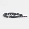 Women's Versatile Belt Rivets with Jeans Dress Decorative Belt Punk Pin Buckle Diamond-set Leather Belt for Girls