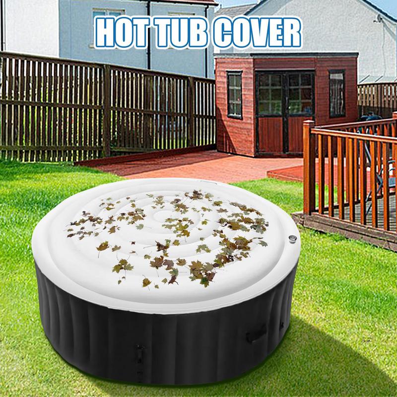 145cm Durchmesser Wanne Aufblasbare Abdeckung Energiesparend Runde Whirlpool-Abdeckung Outdoor Spa Pool Winddicht Regenüberlauf Thermische Abdeckung