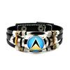 Factory National Country Flag Design Bracelet Crystal Bead Snap Button Sports National Team Jewelry Gift Leather Wrap Bracelet