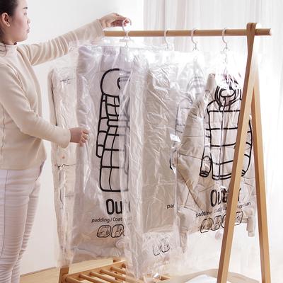 Hang Transparent Vacuum Bag Storage For Clothes Down Jacket Overcoat Compression Home Organizer Wardrobe Dustproof Coat Air Pump