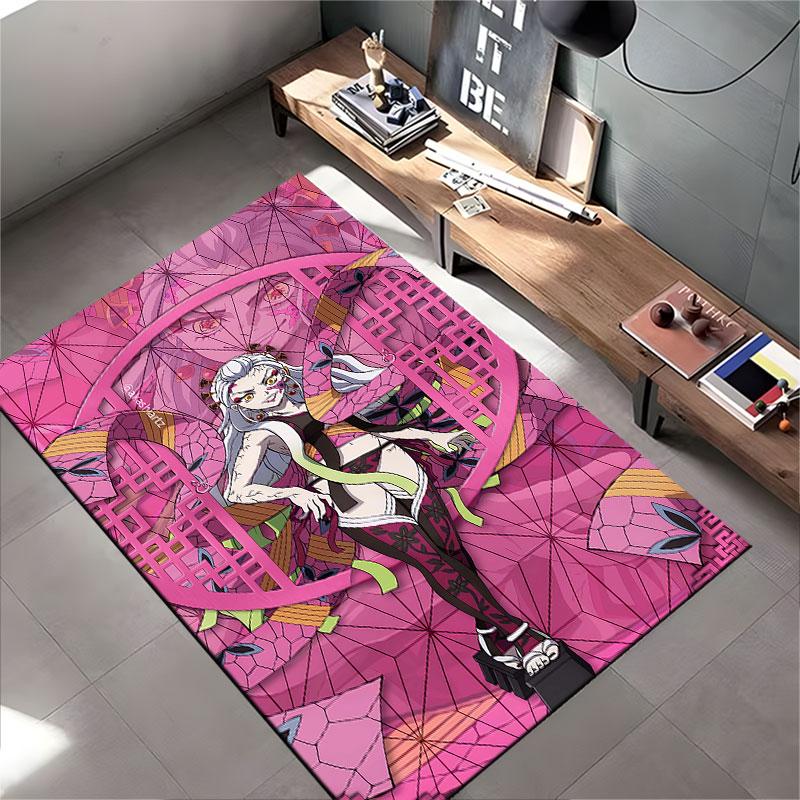 Anime-Inspired Pink Carpet Design suitable as a non-slip mat for the living room or bedroom sofa