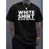 European Size Men's Vintage Workwear T-Shirt - Distressed Letter Print Soft Round Neck Short Sleeve Suitable for Tennis, Padel, Pet Owners