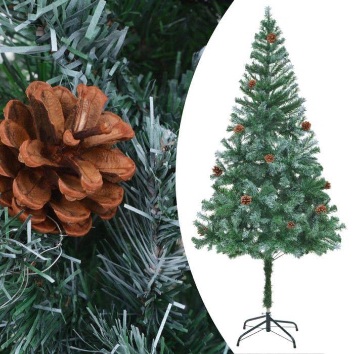 VidaXL Arbre de Noël artificiel avec pommes de pin 180 cm