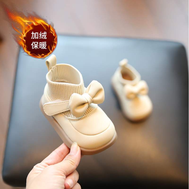 Autumn and winter children's foreign style boots baby girl shoes children's versatile socks boots girls short boots new girls small leather boots