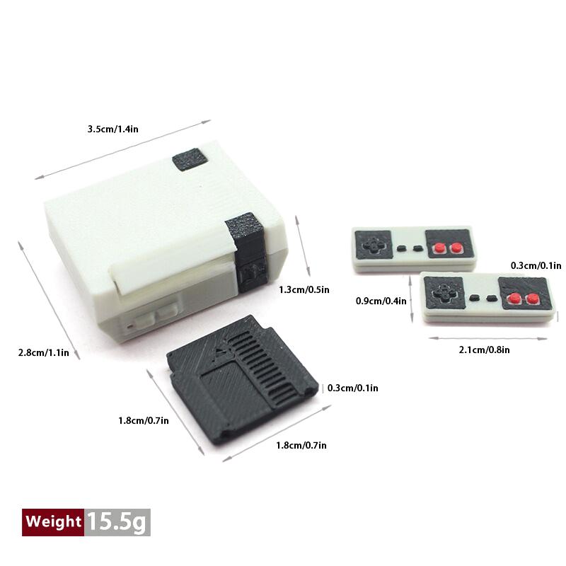 Dollhouse Host+Game Card+2 Controllers Mini Toys Model Gamepad Simulation Wireless Game Controller Doll House Decor Accessories