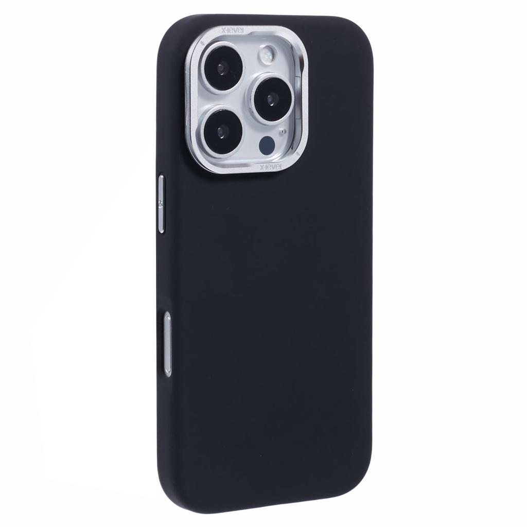 X-LEVEL For iPhone 16 Pro Case Compatible with MagSafe Lens Kickstand Liquid Silicone Soft Phone Cover
