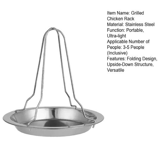 Grilled Chicken Plate Even Heat Distribution Juicy Meat Folding Design Dishwasher Safe Grill Rack Poultry Roasting Accessory