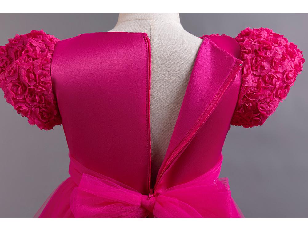 Flickors prinsessklänning med släp för högtider, fester och föreställningar