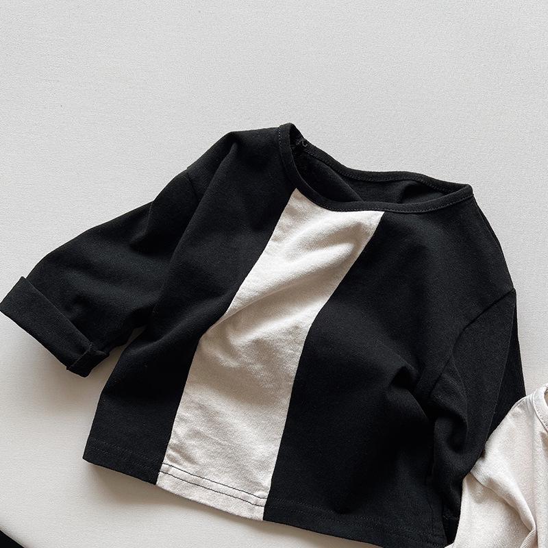 

Детская модная хлопковая футболка с длинным рукавом - Коллекция Весна и Осень 2025 для мальчиков и девочек 130 cm