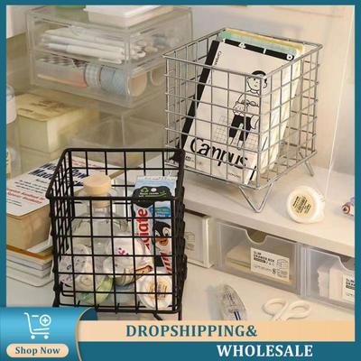 Storage Box Stationery Home Iron Art 13.5x13.5x16cm Household Tools Storage Container Table Top Storage Tools